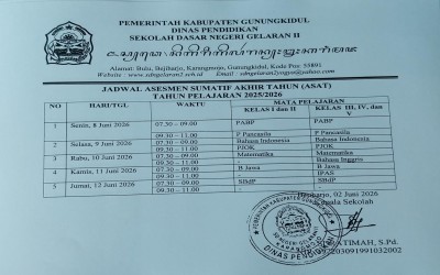 Jadwal Asesmen Sumatif Akhir Tahun 2026